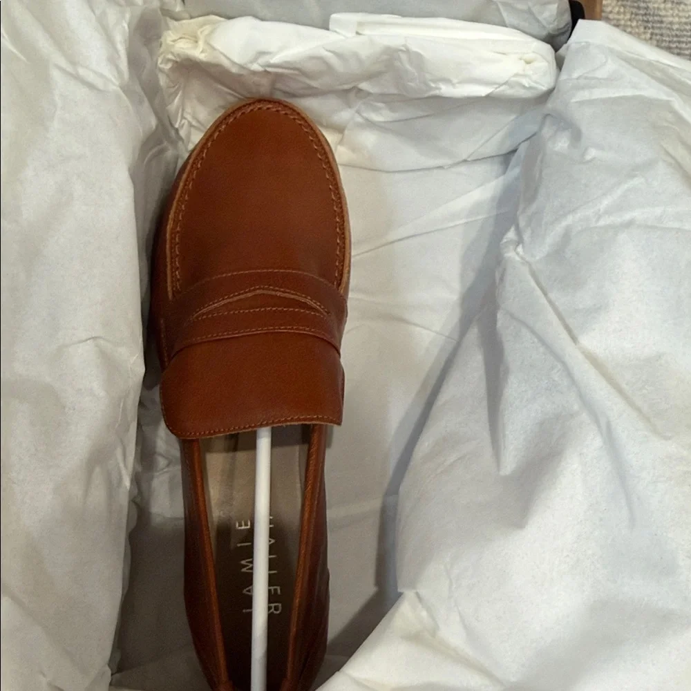 Classic Brown Leather Penny Loafer - Women's Slip-On Flat